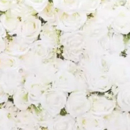 Photocall con estampado de flores blancas